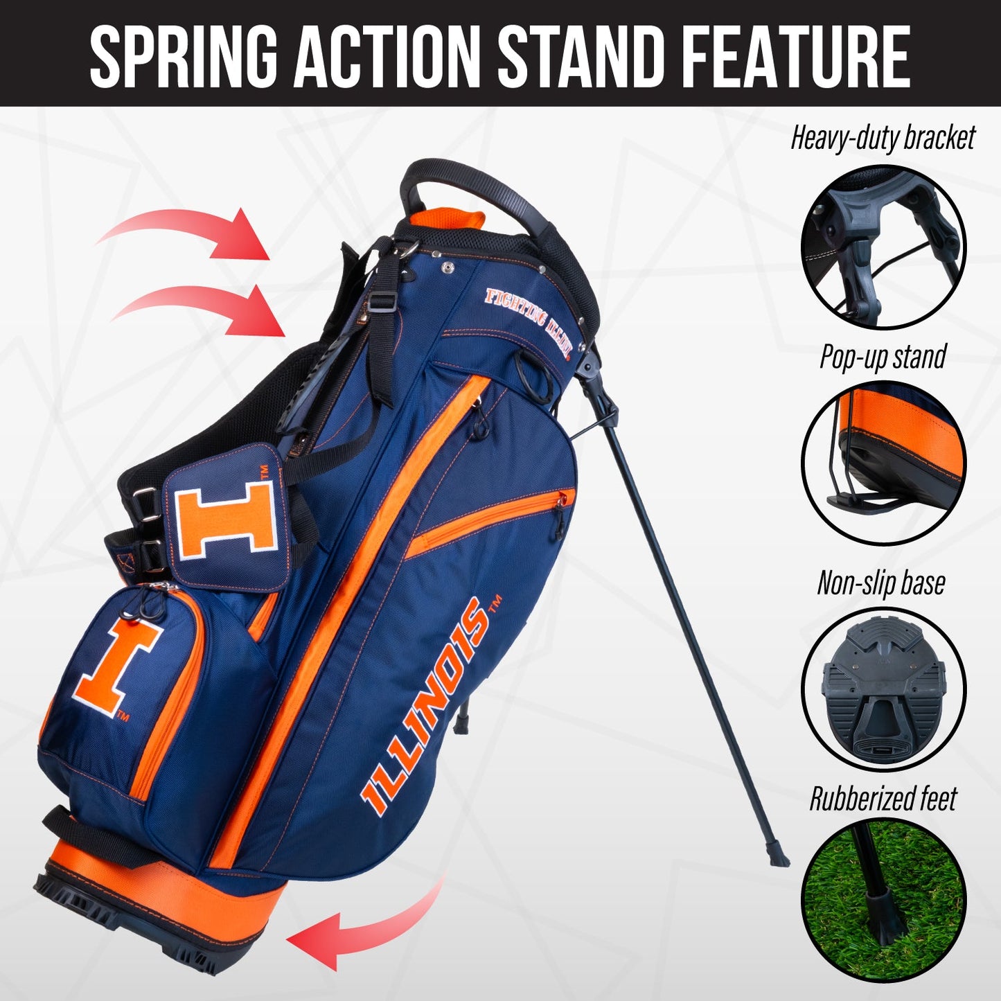 Illinois Fighting Illini Fairway Stand Bag - Image 5 - Club Rehab