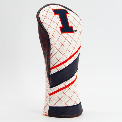 Illinois Fighting Illini Striped Quilted Fairway Headcover, angled view