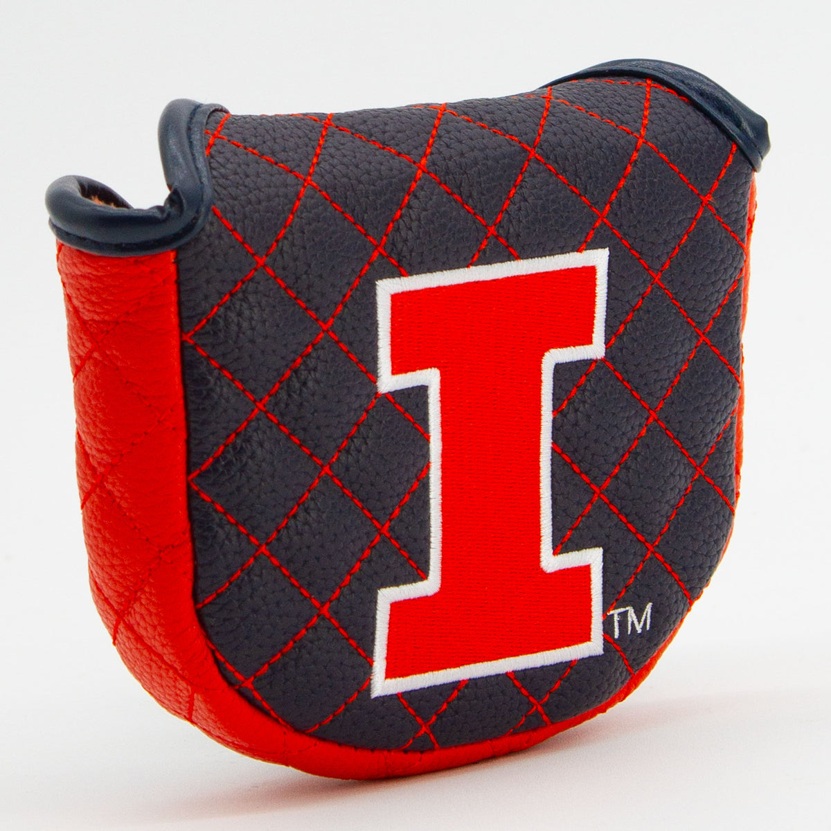 Illinois Fighting Illini Solid Quilted Mallet Putter Cover, angled view