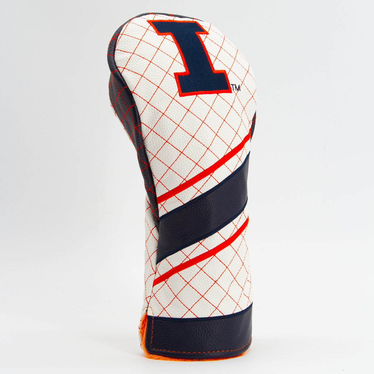 Illinois Fighting Illini Striped Quilted Driver Headcover, angled view