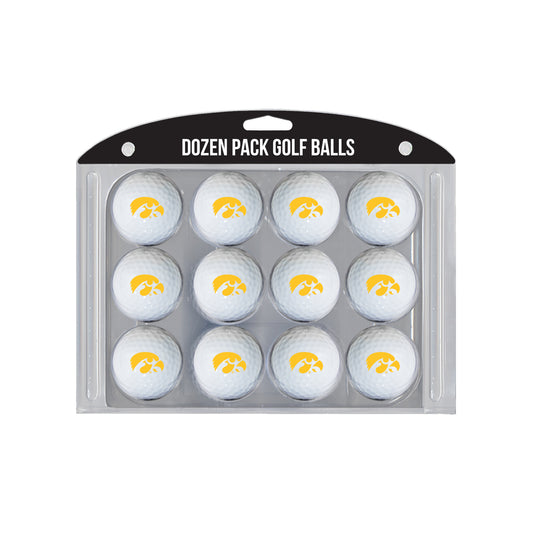 Iowa Hawkeyes logo golf balls, 12 pack