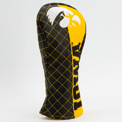 Iowa Hawkeyes Split Quilted Fairway Headcover, angled view