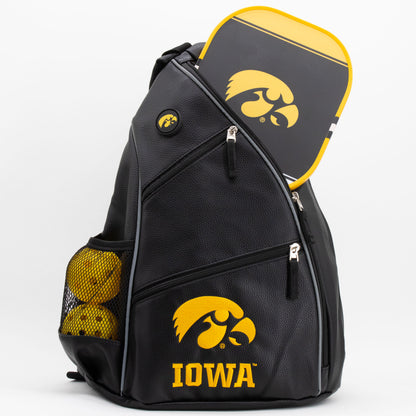 Iowa Hawkeyes PU leather backpack by Team Golf, view 4