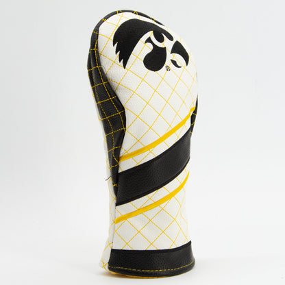 Iowa Hawkeyes Striped Quilted Fairway Headcover, angled view