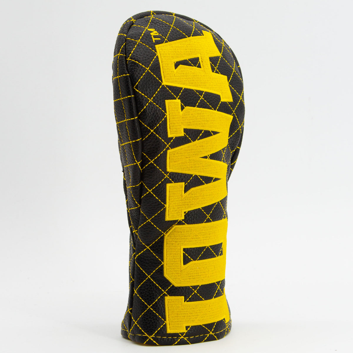 Iowa Hawkeyes Solid Quilted Fairway Headcover, angled view