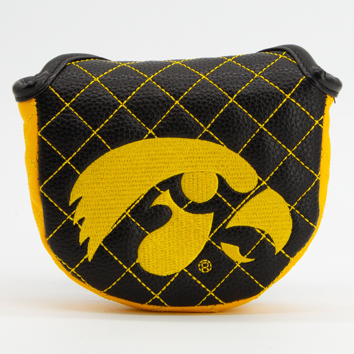 Iowa Hawkeyes Solid Quilted Mallet Putter Cover, front view