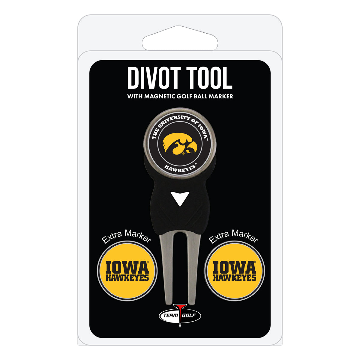 Iowa Hawkeyes divot repair tool and three ball markers