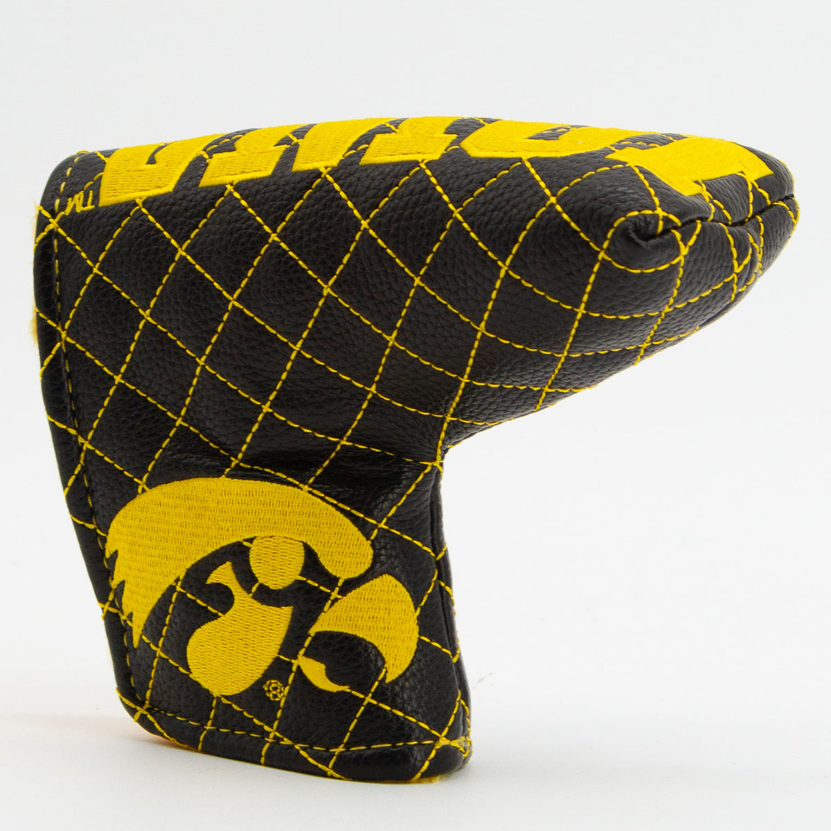 Iowa Hawkeyes Solid Quilted Blade Putter Cover, angled view