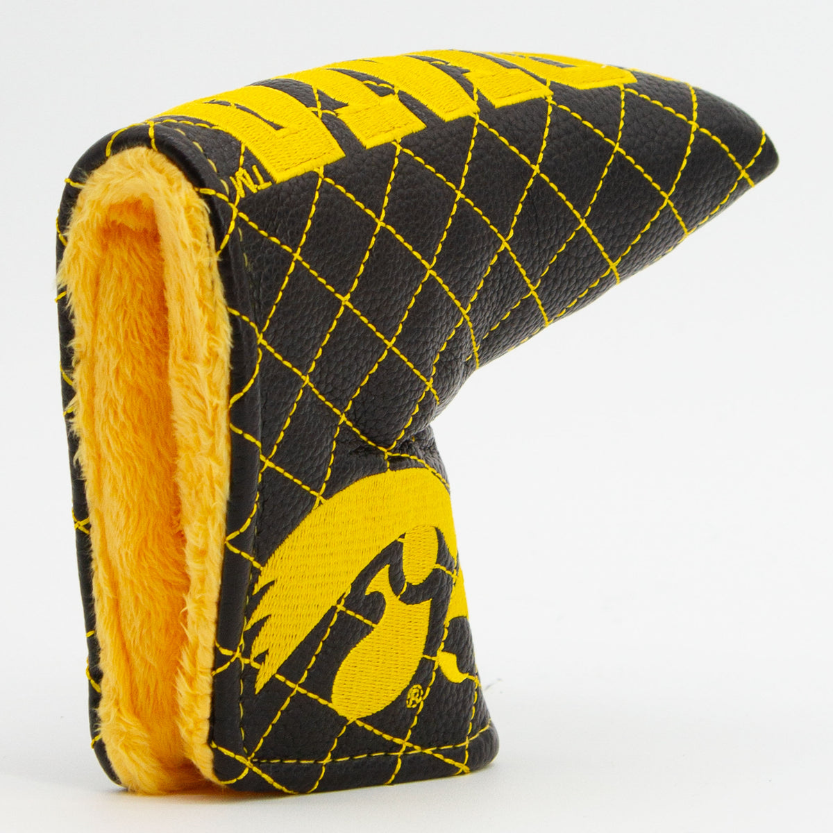 Iowa Hawkeyes Solid Quilted Blade Putter Cover, opening detail