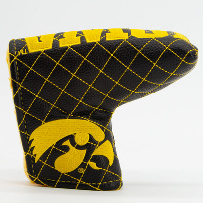 Iowa Hawkeyes Solid Quilted Blade Putter Cover, front view