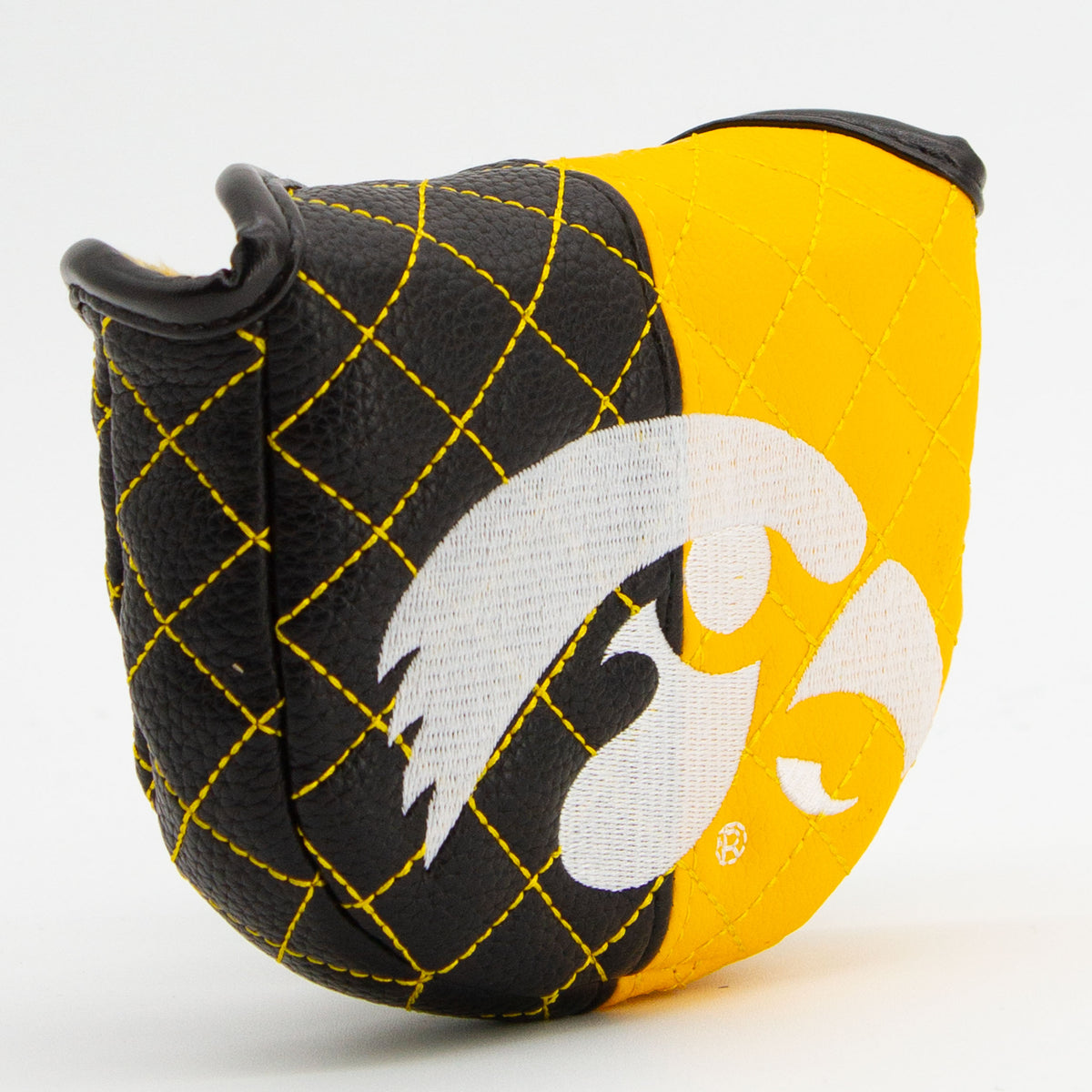 Iowa Hawkeyes Split Quilted Mallet Putter Cover, angled view