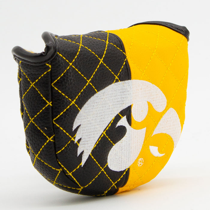 Iowa Hawkeyes Split Quilted Mallet Putter Cover, angled view