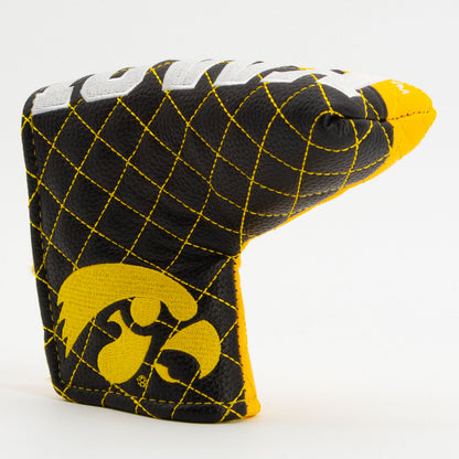 Iowa Hawkeyes Split Quilted Blade Putter Cover, angled view