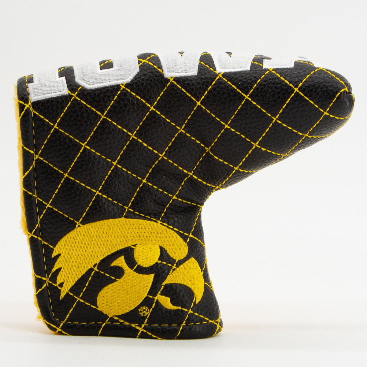 Iowa Hawkeyes Split Quilted Blade Putter Cover, front view