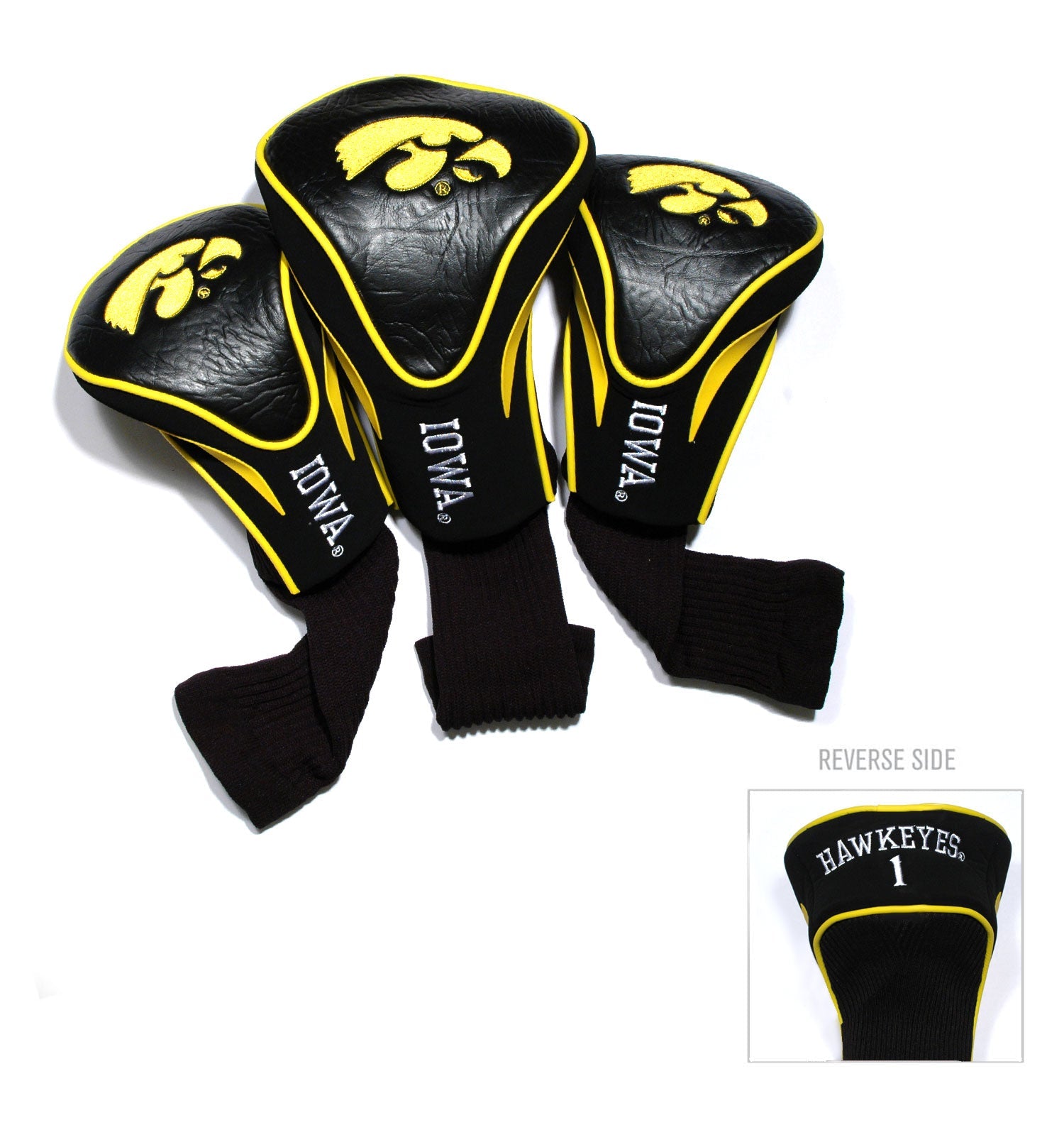 Iowa Hawkeyes 3 Pack Contour Sock Headcovers - Club Rehab