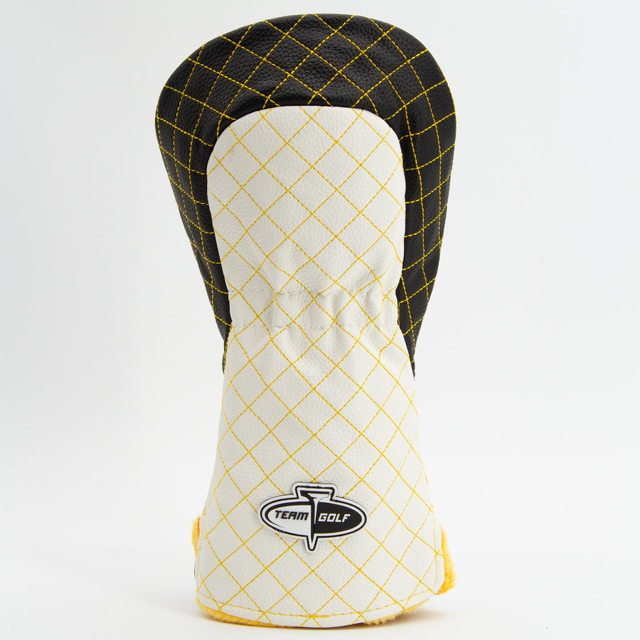 Iowa Hawkeyes striped quilted driver cover, back view