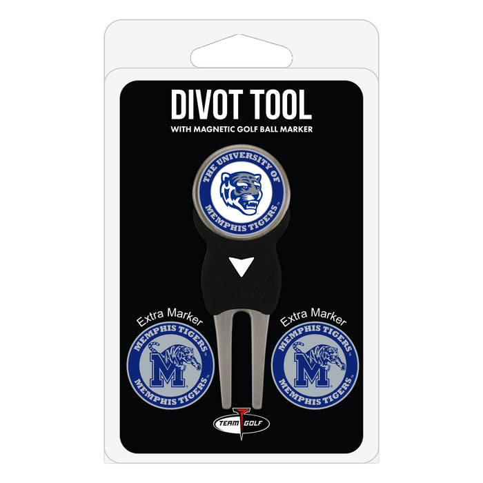Memphis Tigers divot repair tool and three ball markers