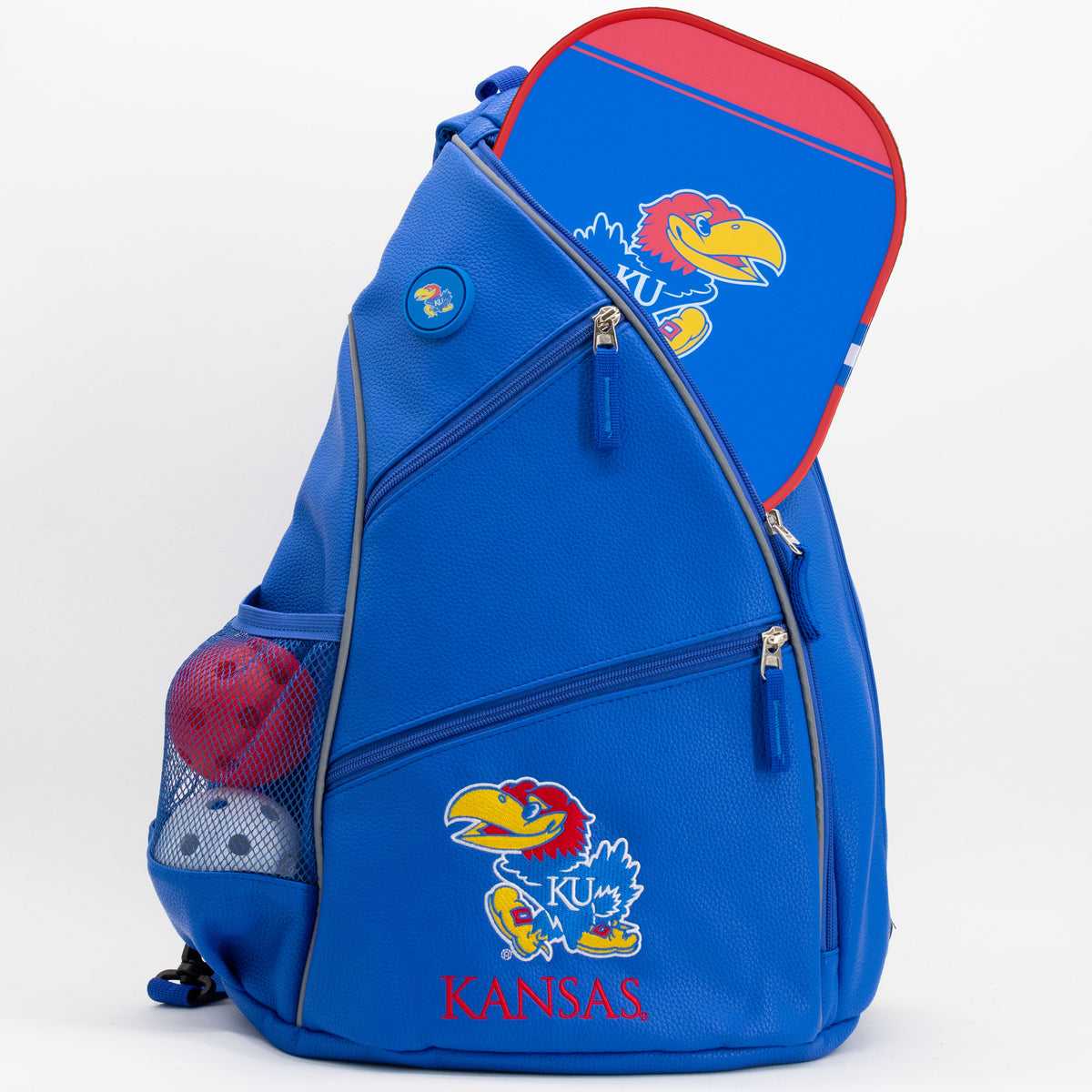 Kansas Jayhawks PU leather backpack by Team Golf, view 4