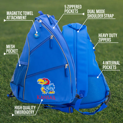 Kansas Jayhawks PU leather backpack by Team Golf, view 9