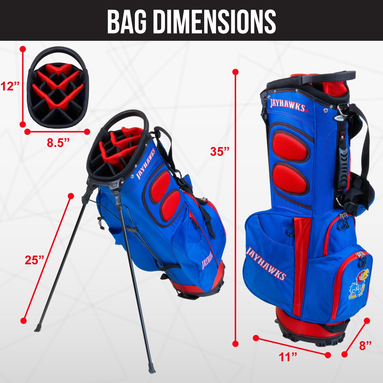 Kansas Jayhawks Fairway Stand Bag - Image 4 - Club Rehab