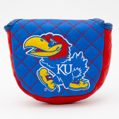 Kansas Jayhawks Solid Quilted Mallet Putter Cover, front view