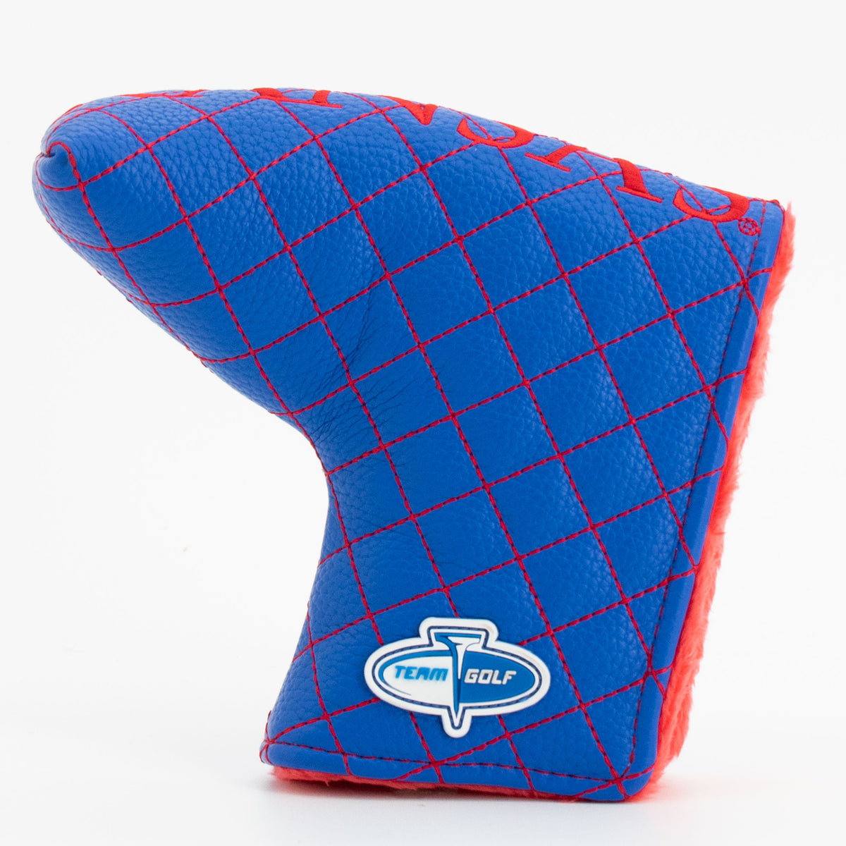 Kansas Jayhawks Solid Quilted Blade Putter Cover, back view
