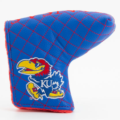Kansas Jayhawks Solid Quilted Blade Putter Cover, front view