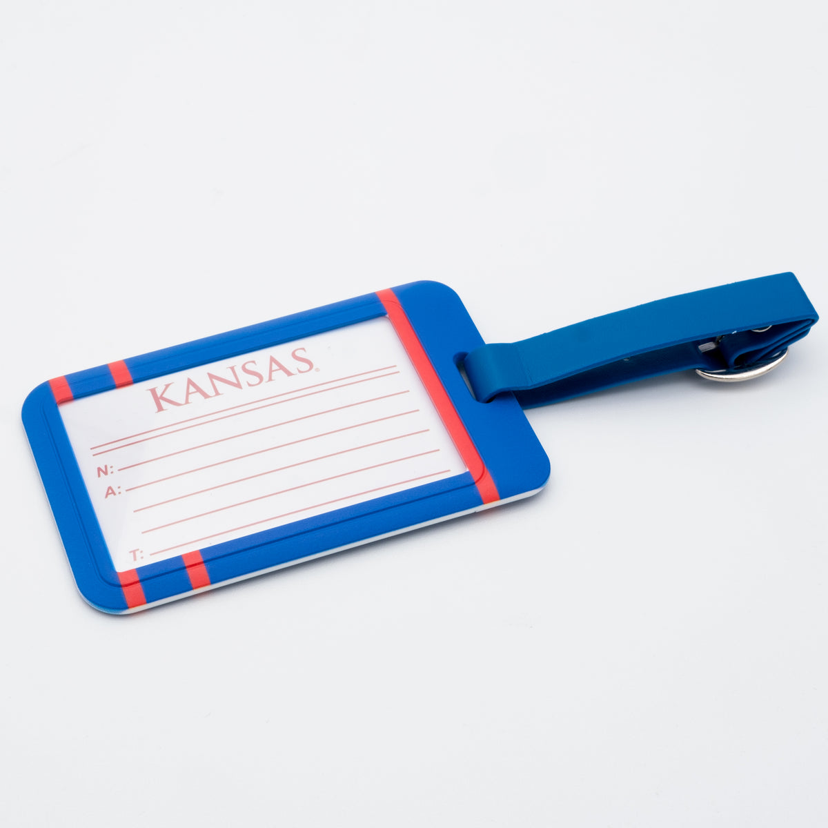 Kansas Jayhawks plastic golf bag tag by Team Golf, product photo 2