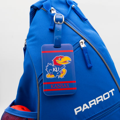 Kansas Jayhawks plastic golf bag tag by Team Golf, product photo 3