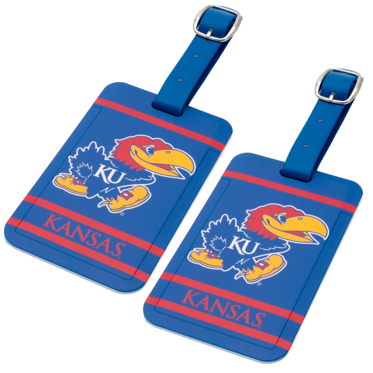 Kansas Jayhawks plastic golf bag tag by Team Golf, product photo 4