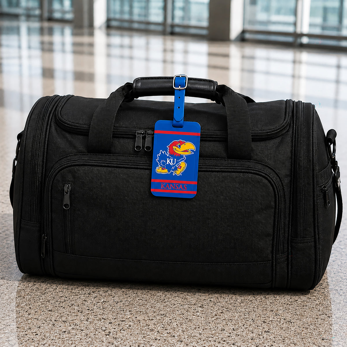 Kansas Jayhawks plastic golf bag tag by Team Golf, product photo 5