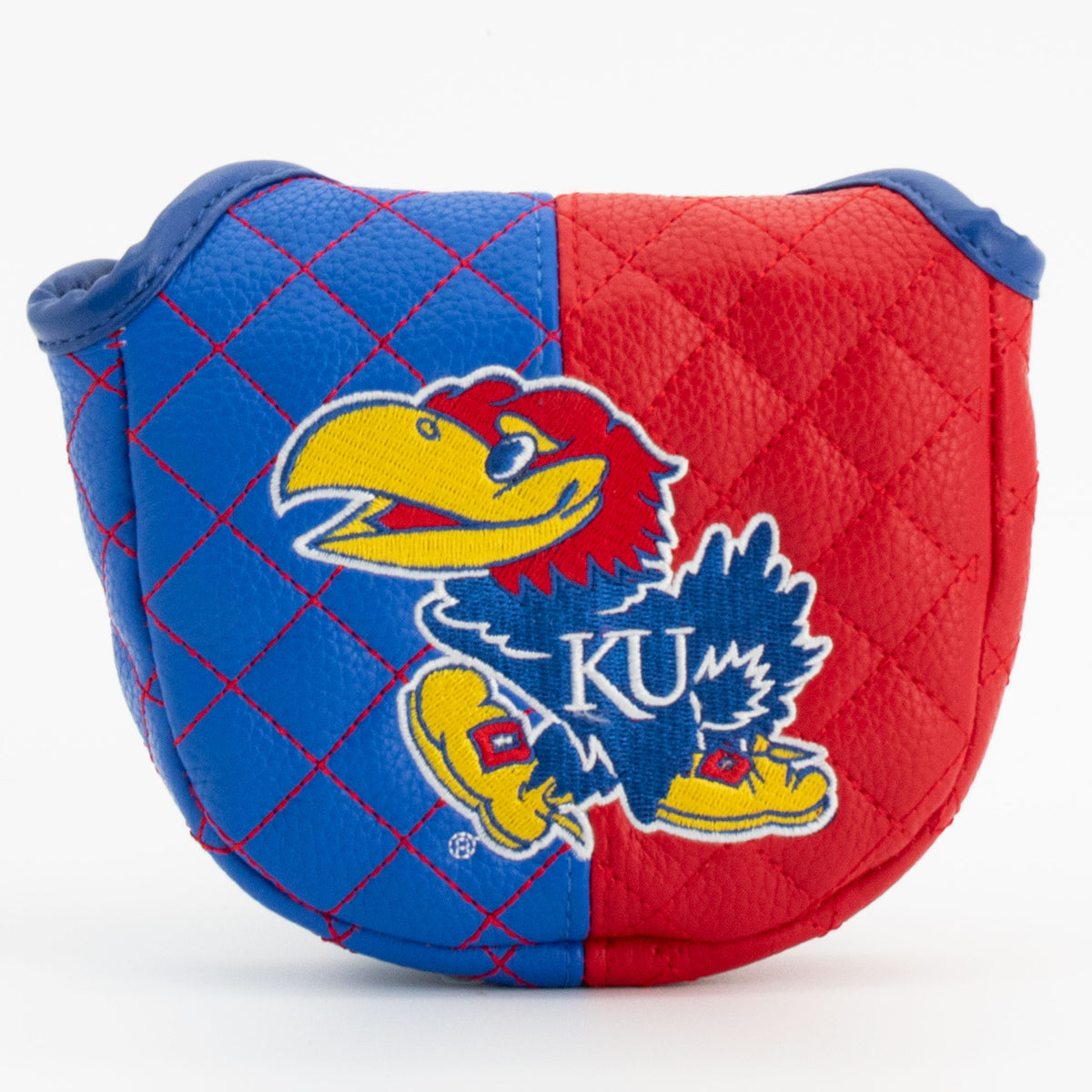 Kansas Jayhawks Split Quilted Mallet Putter Cover, front view