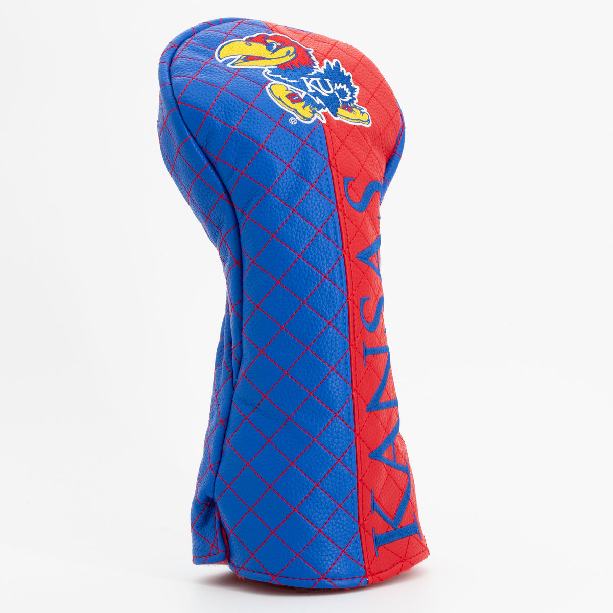 Kansas Jayhawks Split Quilted Driver Headcover, angled view