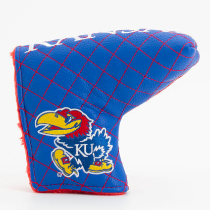 Kansas Jayhawks Split Quilted Blade Putter Cover, front view