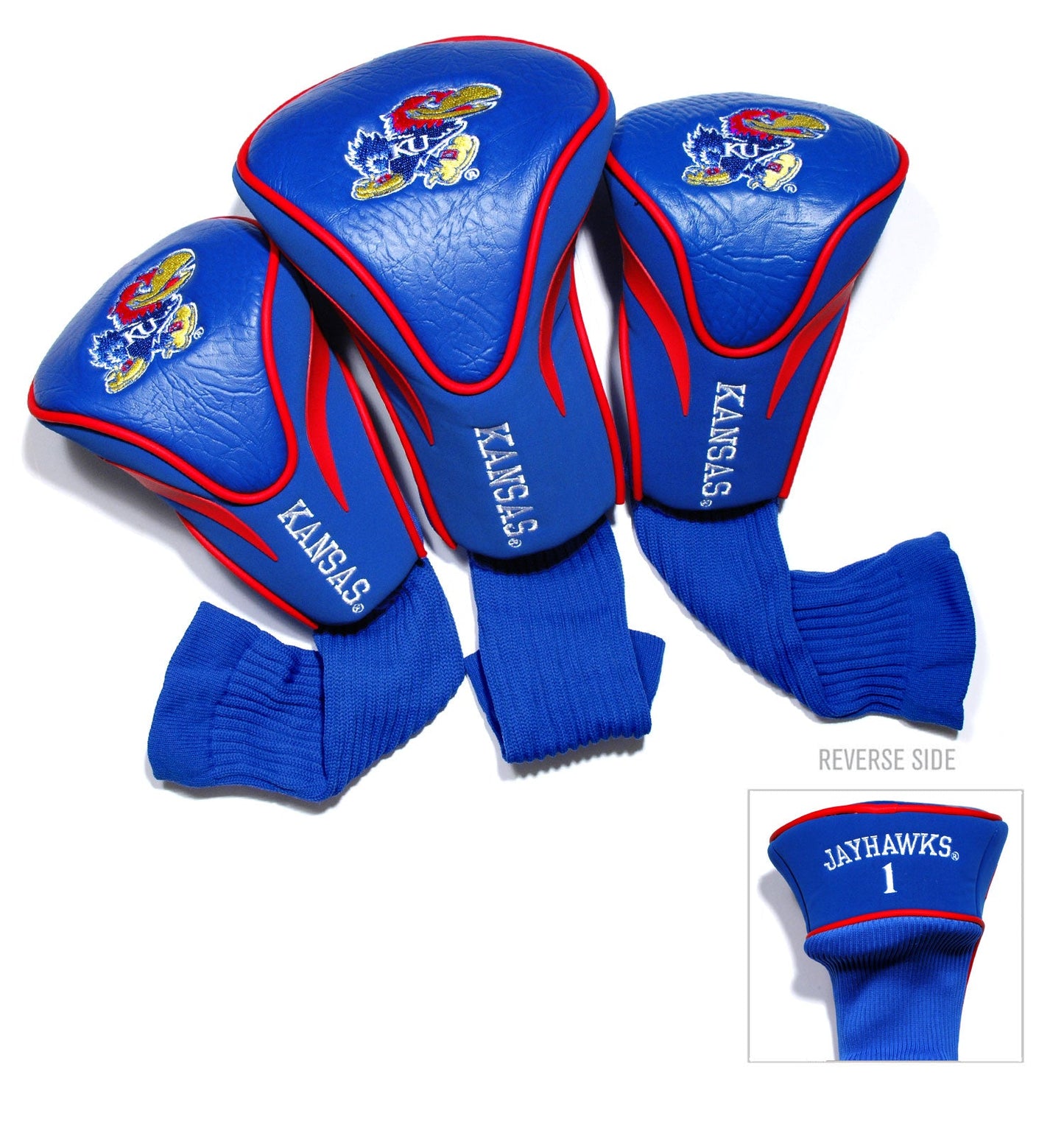Kansas Jayhawks 3 Pack Contour Sock Headcovers - Club Rehab
