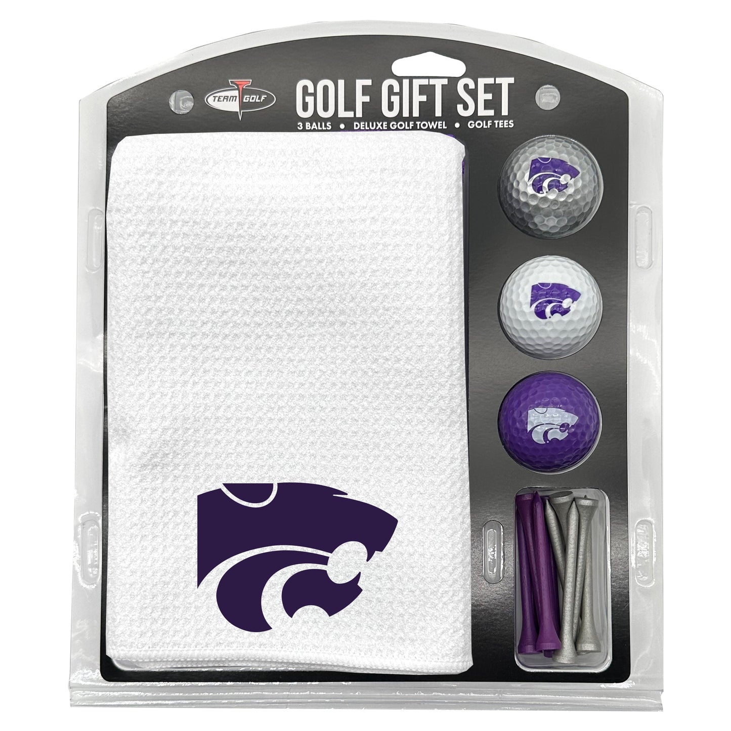 Kansas State Wildcats White Microfiber Towel Golf Gift Set - Club Rehab