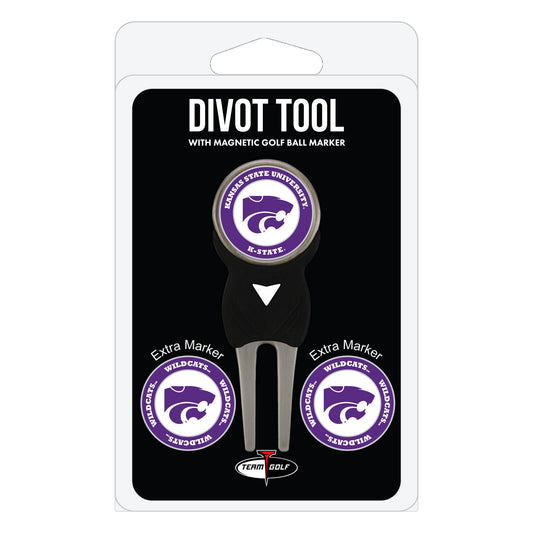 Kansas State Wildcats divot repair tool and three ball markers