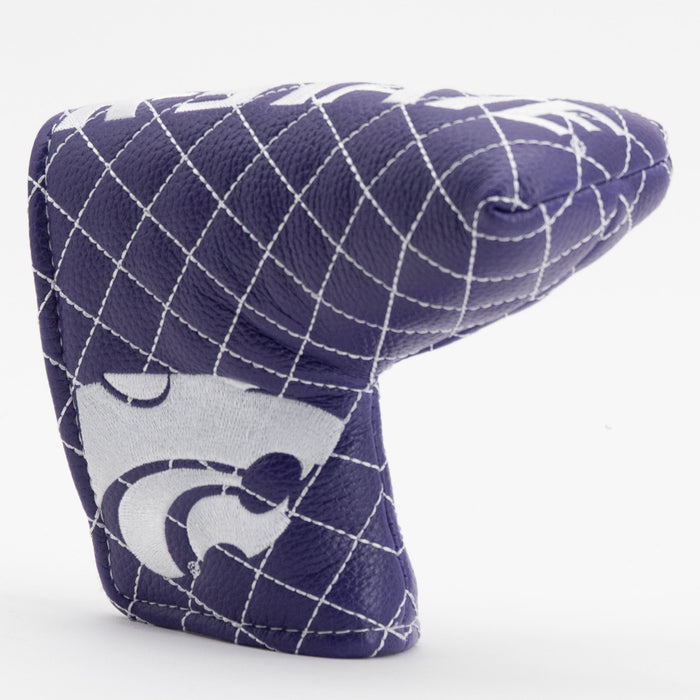Kansas State Wildcats Solid Quilted Blade Putter Cover, angled view