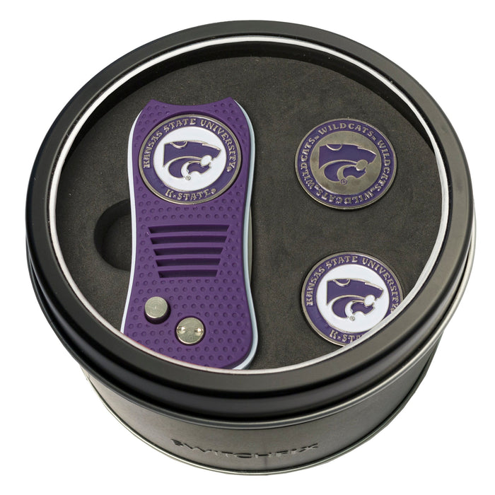Kansas State Wildcats Switchblade divot tool and ball marker tin gift set