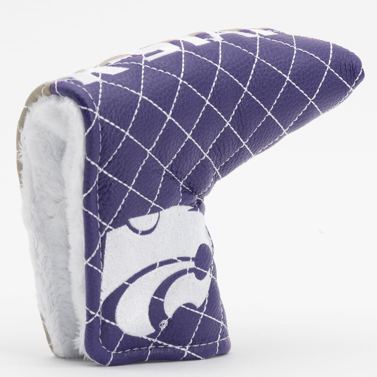 Kansas State Wildcats Split Quilted Blade Putter Cover, opening detail