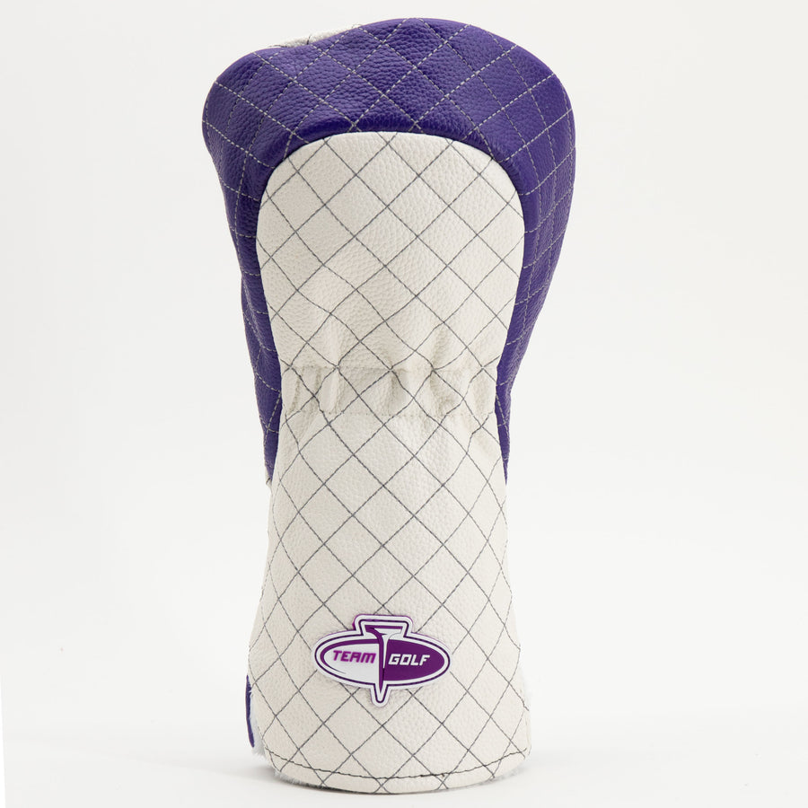 Kansas State Wildcats striped quilted driver cover, back view