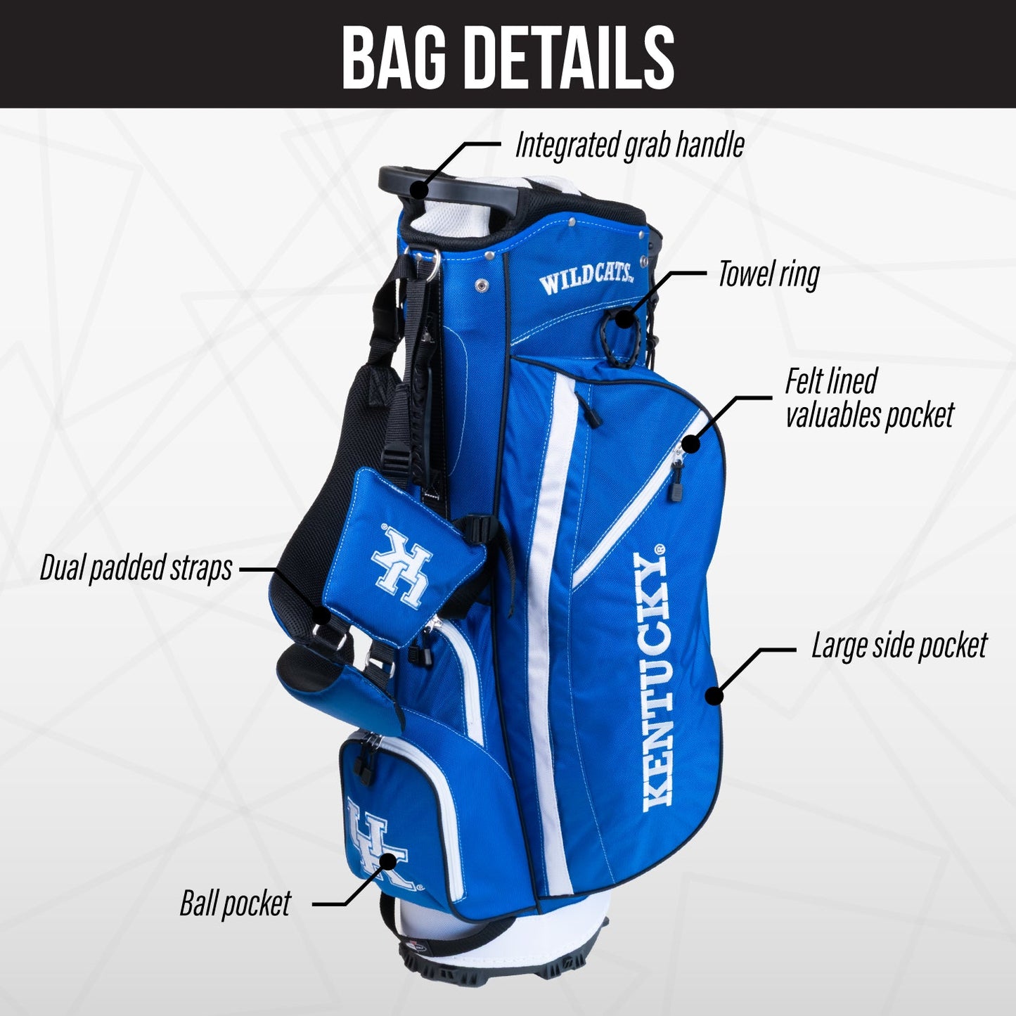 Kentucky Wildcats Fairway Stand Bag - Image 3 - Club Rehab