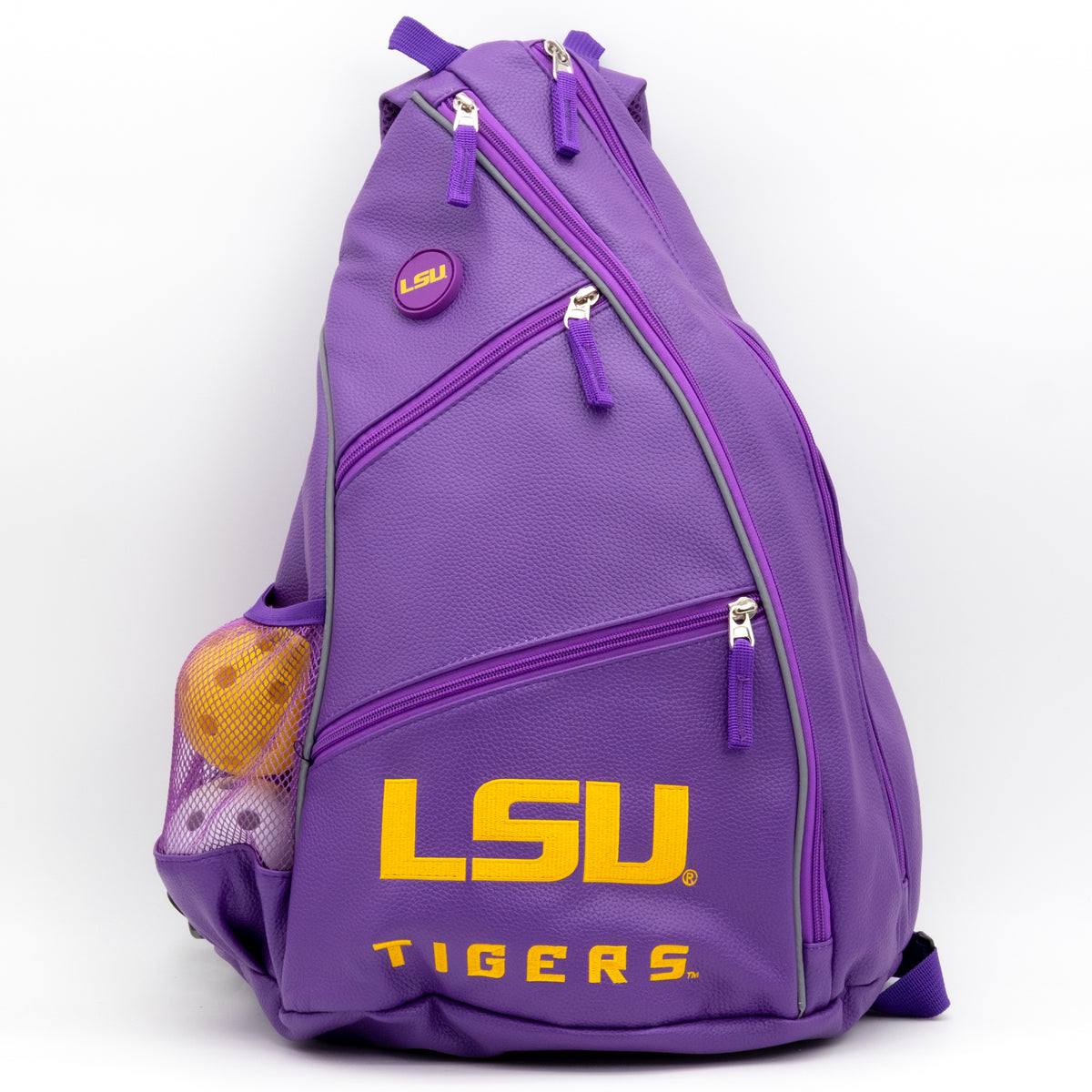 LSU Tigers PU leather backpack by Team Golf, view 1