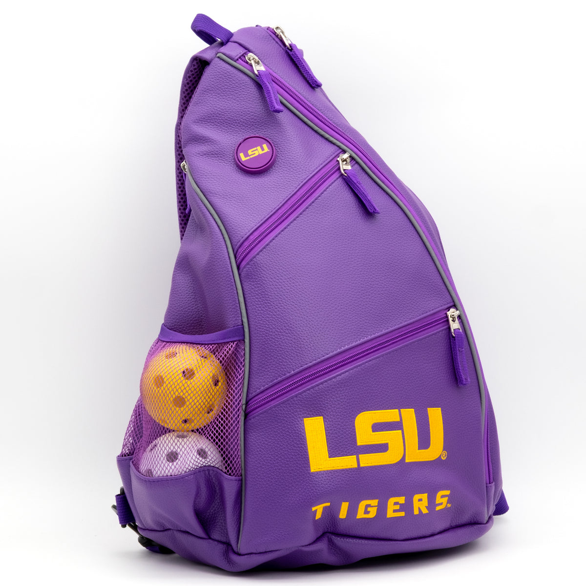 LSU Tigers PU leather backpack by Team Golf, view 3