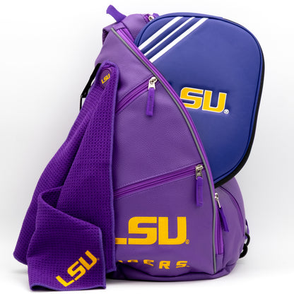 LSU Tigers PU leather backpack by Team Golf, view 7