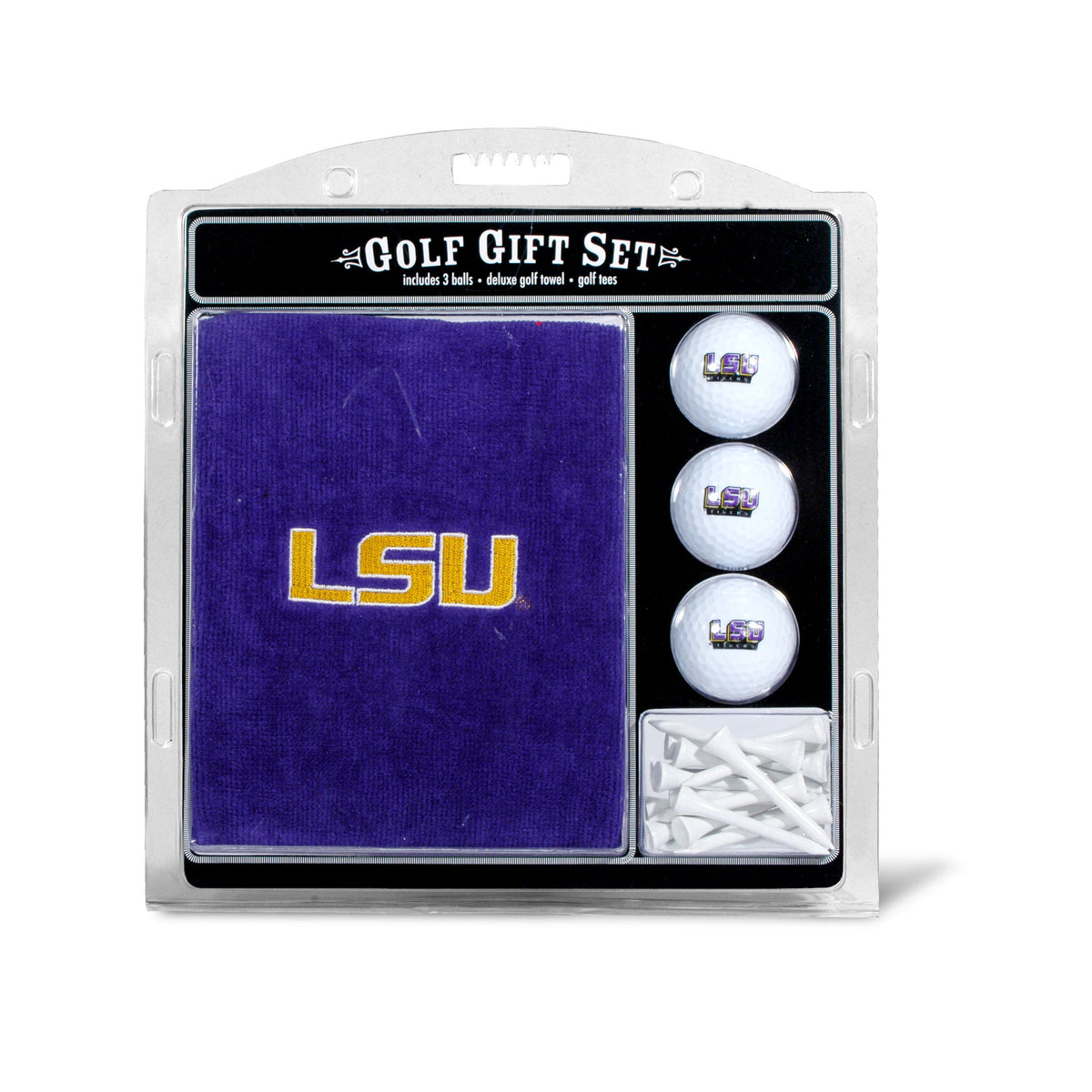 LSU Tigers Embroidered Towel Golf Gift Set
