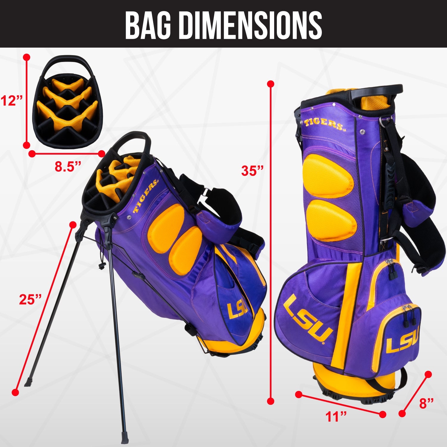 LSU Tigers Fairway Stand Bag - Image 4 - Club Rehab