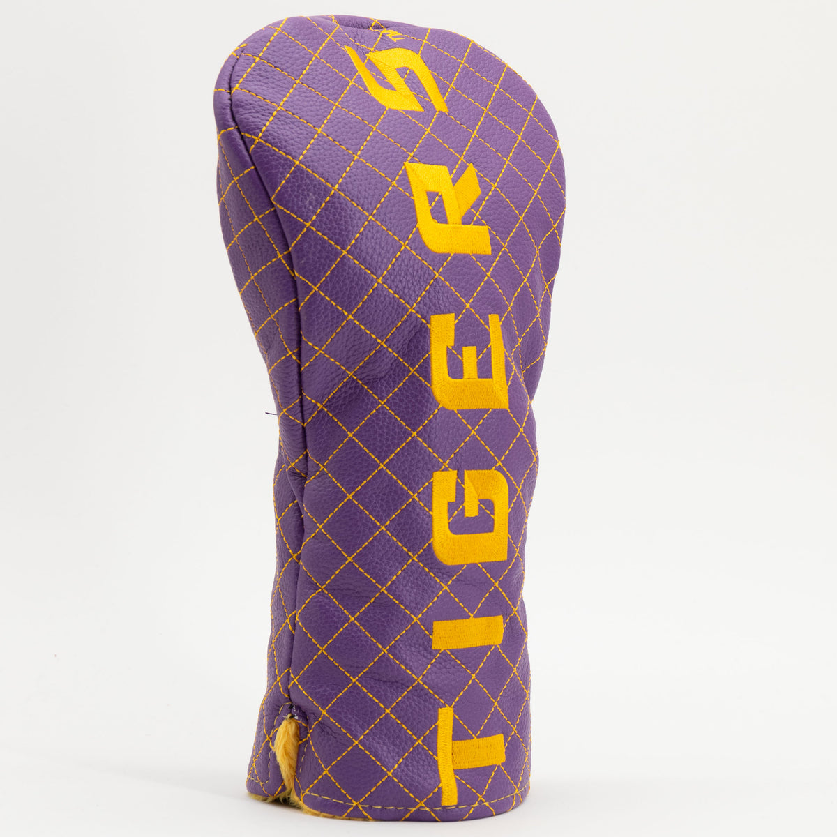 LSU Tigers Solid Quilted Driver Headcover, angled view