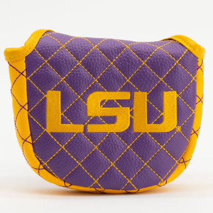 LSU Tigers Solid Quilted Mallet Putter Cover, front view