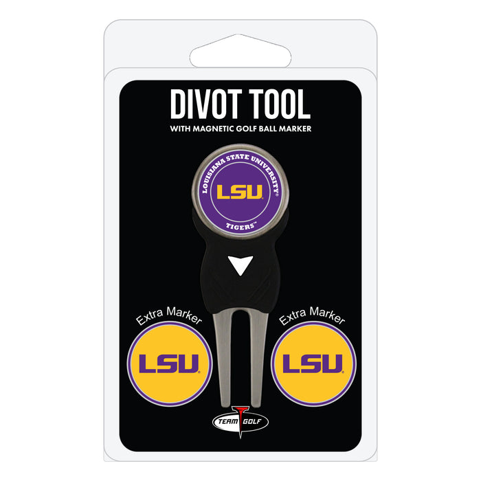 LSU Tigers divot repair tool and three ball markers